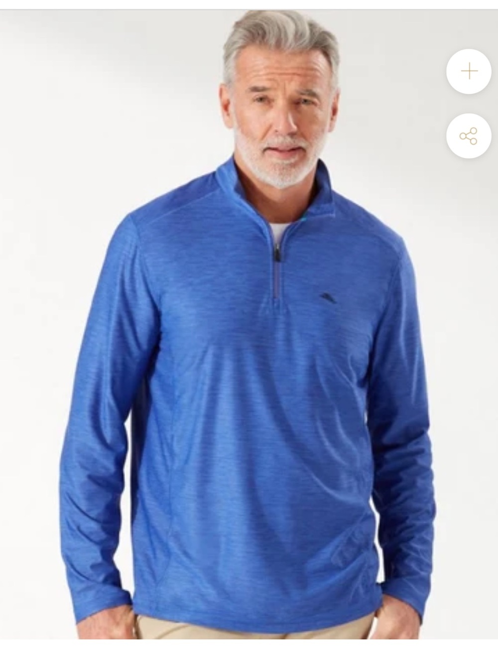 TOMMY BAHAMA PALM COAST ISLANDZONE HALF-ZIP SAPPHIRE NIGHT
